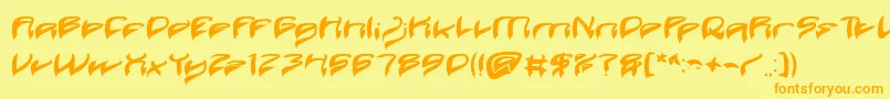 Java Island Bold Font – Orange Fonts on Yellow Background