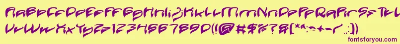 Java Island Bold Font – Purple Fonts on Yellow Background