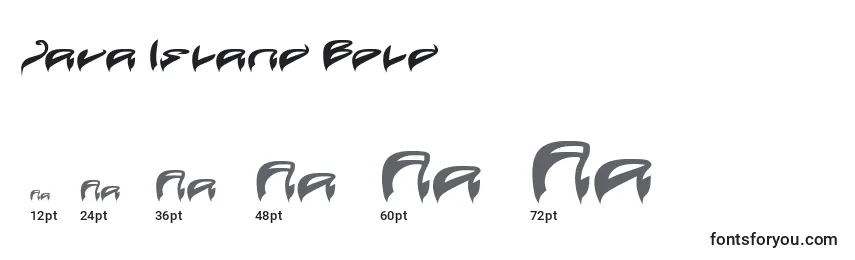 Java Island Bold Font Sizes