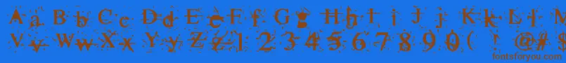 MoshPit Font – Brown Fonts on Blue Background