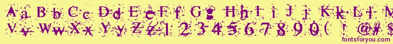 MoshPit Font – Purple Fonts on Yellow Background