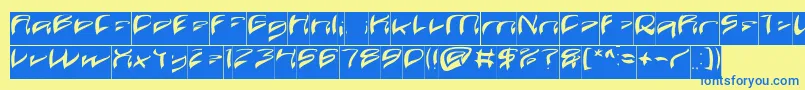 Шрифт Java Island Inverse – синие шрифты на жёлтом фоне