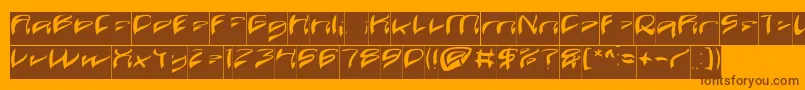 Java Island Inverse-fontti – ruskeat fontit oranssilla taustalla