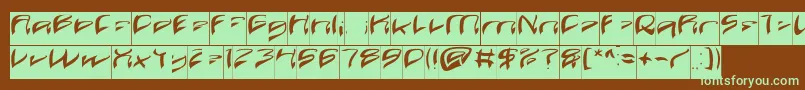 Java Island Inverse-Schriftart – Grüne Schriften auf braunem Hintergrund