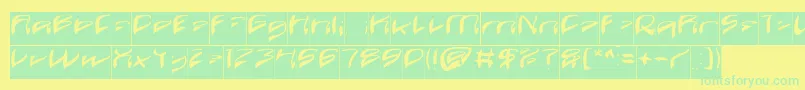 Czcionka Java Island Inverse – zielone czcionki na żółtym tle