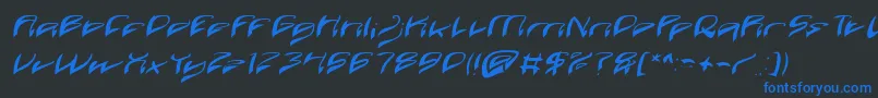 Java Island Italic-fontti – siniset fontit mustalla taustalla
