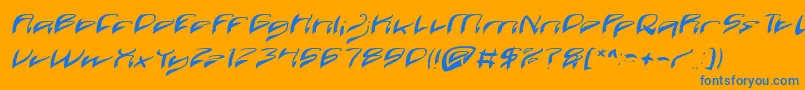 フォントJava Island Italic – オレンジの背景に青い文字