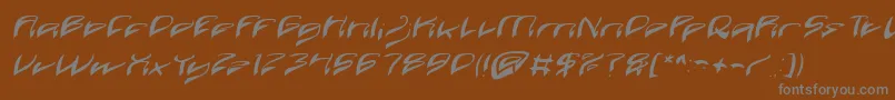 Lisätietoja Java Island Italic-fontista Java Island Italic-fontti – harmaat kirjasimet ruskealla taustalla