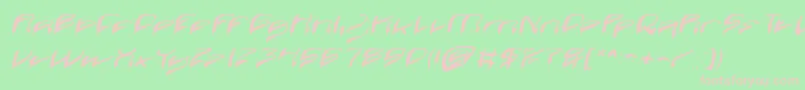 Java Island Italic-fontti – vaaleanpunaiset fontit vihreällä taustalla