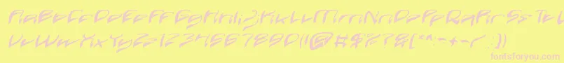 フォントJava Island Italic – ピンクのフォント、黄色の背景