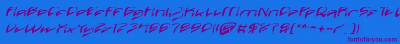 Więcej informacji o czcionce Java Island Italic Czcionka Java Island Italic – fioletowe czcionki na niebieskim tle