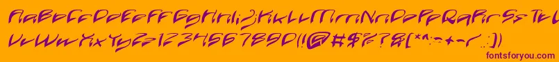 Czcionka Java Island Italic – fioletowe czcionki na pomarańczowym tle