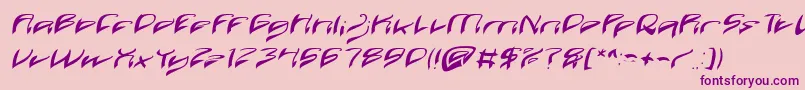 Java Island Italic-Schriftart – Violette Schriften auf rosa Hintergrund