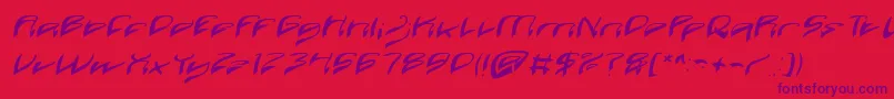 Java Island Italic Font – Purple Fonts on Red Background