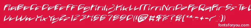 Fonte Java Island Italic – fontes brancas em um fundo vermelho