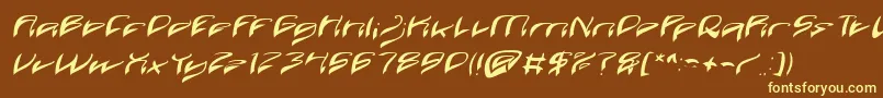 Java Island Italic-Schriftart – Gelbe Schriften auf braunem Hintergrund