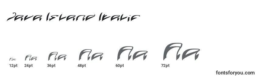 Java Island Italic Font Sizes