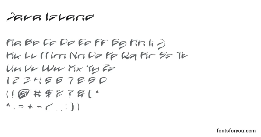 Fuente Java Island - alfabeto, números, caracteres especiales