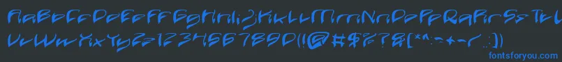 Java Island-Schriftart – Blaue Schriften auf schwarzem Hintergrund