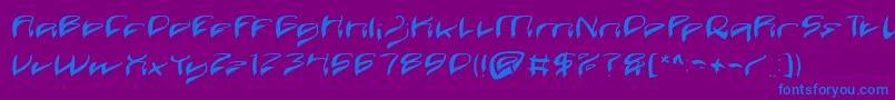 フォントJava Island – 紫色の背景に青い文字