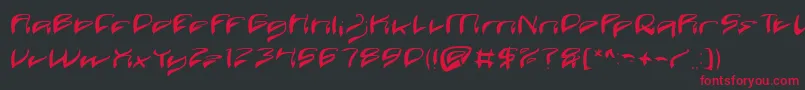 フォントJava Island – 黒い背景に赤い文字