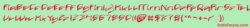 Java Island Font – Red Fonts on Green Background