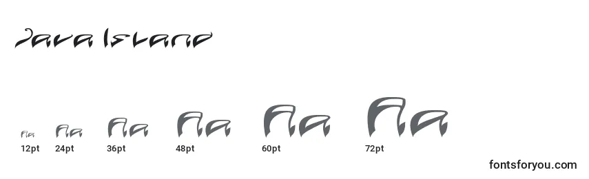 Размеры шрифта Java Island