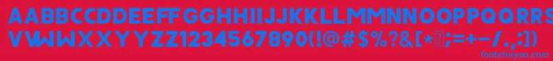 JAVATA Font – Blue Fonts on Red Background