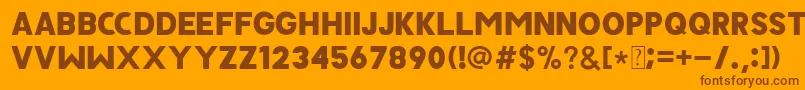 Fonte JAVATA – fontes marrons em um fundo laranja