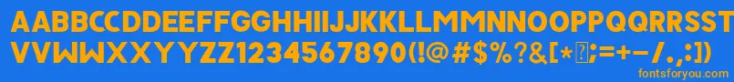 JAVATA Font – Orange Fonts on Blue Background