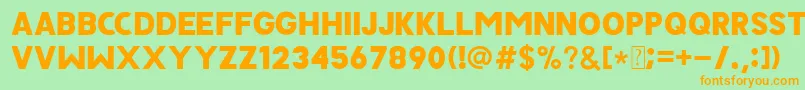 JAVATA-Schriftart – Orangefarbene Schriften auf grünem Hintergrund