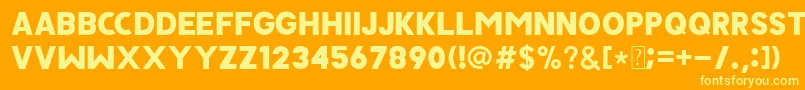 JAVATA-Schriftart – Gelbe Schriften auf orangefarbenem Hintergrund