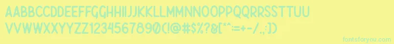 Javatages Demo-Schriftart – Grüne Schriften auf gelbem Hintergrund