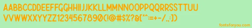 Javatages Demo Font – Orange Fonts on Green Background