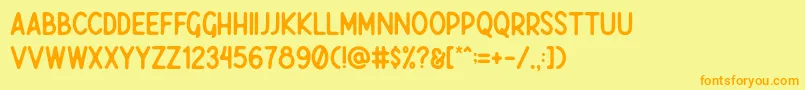 Javatages Demo Font – Orange Fonts on Yellow Background