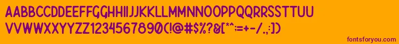 Javatages Demo Font – Purple Fonts on Orange Background