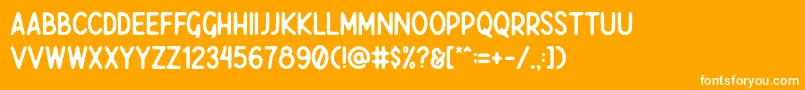 Javatages Demo-Schriftart – Weiße Schriften auf orangefarbenem Hintergrund