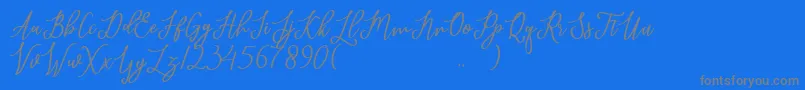 javelyn-Schriftart – Graue Schriften auf blauem Hintergrund