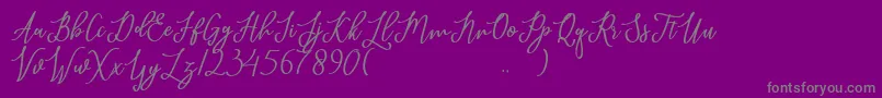 javelyn-Schriftart – Graue Schriften auf violettem Hintergrund