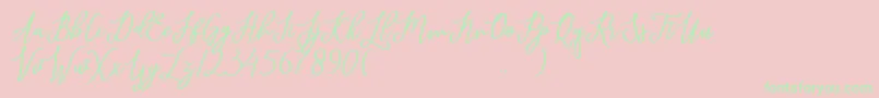 javelyn Font – Green Fonts on Pink Background