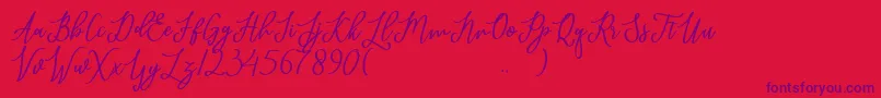 javelyn Font – Purple Fonts on Red Background