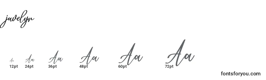 Javelyn Font Sizes