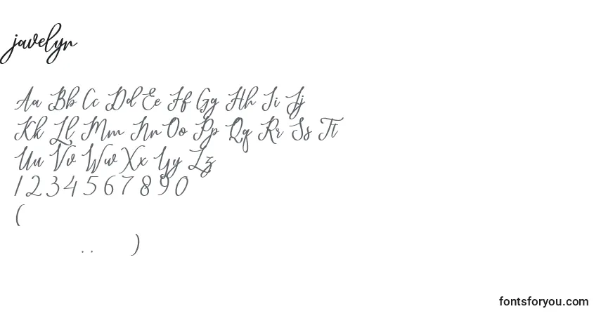 Шрифт Javelyn (130719) – алфавит, цифры, специальные символы