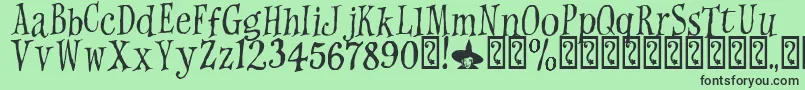 WitchesMagic Font – Black Fonts on Green Background