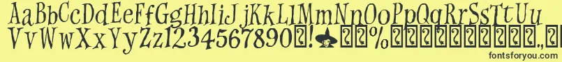 WitchesMagic Font – Black Fonts on Yellow Background