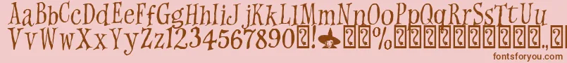 WitchesMagic Font – Brown Fonts on Pink Background