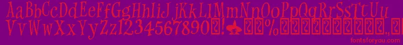 WitchesMagic Font – Red Fonts on Purple Background