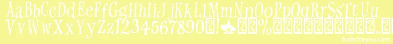 WitchesMagic Font – White Fonts on Yellow Background