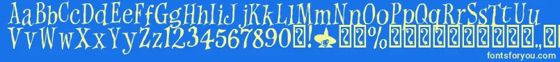 WitchesMagic Font – Yellow Fonts on Blue Background