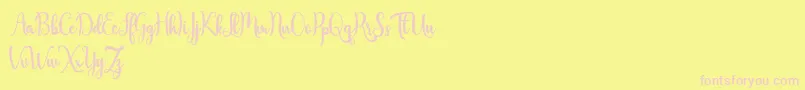 Javinka Script-Schriftart – Rosa Schriften auf gelbem Hintergrund